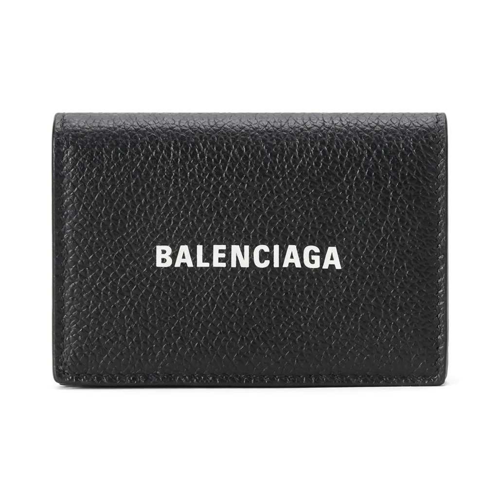 Balenciaga Cash Cow Leather Wallet Mini Men's Black/White