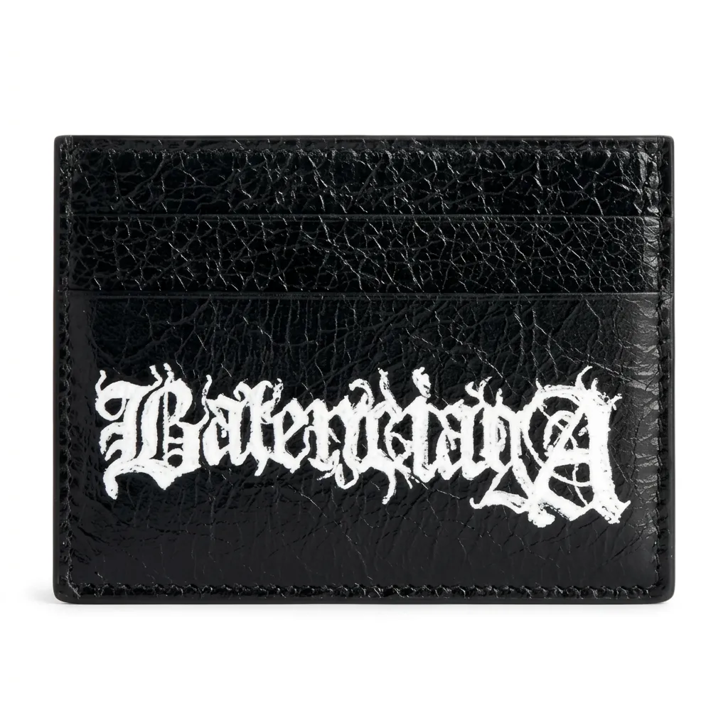 Balenciaga Lambskin Card Holders Men's Black & White