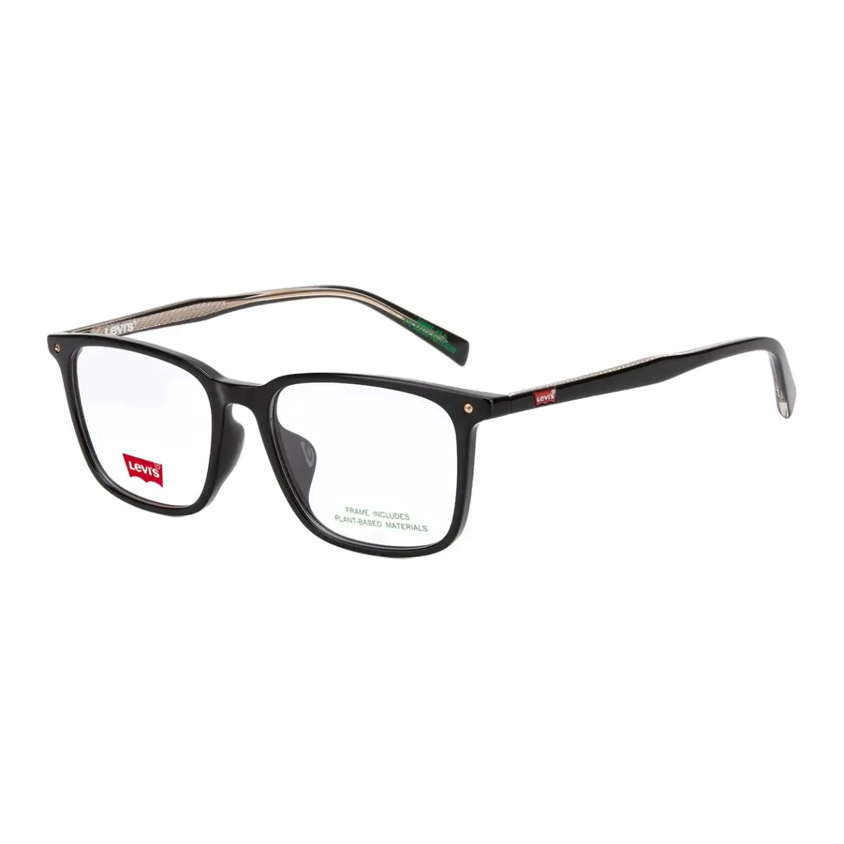 Levi's Plate Rectangular Eyeglass Frames Unisex Black