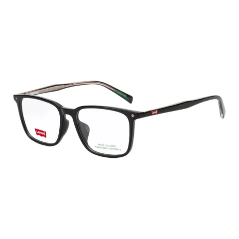 Levi's Plate Rectangular Eyeglass Frames Unisex Black