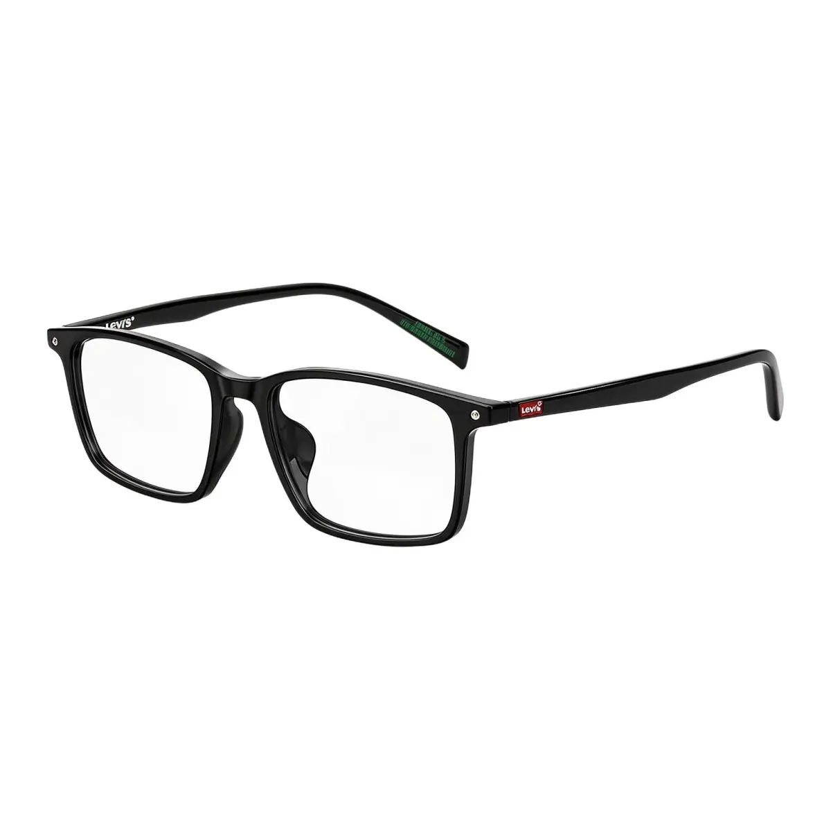 Levi's Plate Rectangular Eyeglass Frames Unisex Black