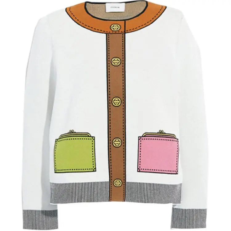 COACH Sweatshirts Women's White Crew Neck Moderate