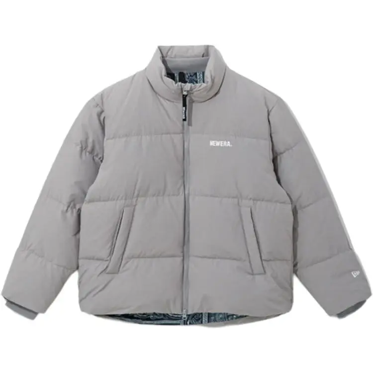 New Era Down Jackets Unisex Gray Stand Collar Moderate