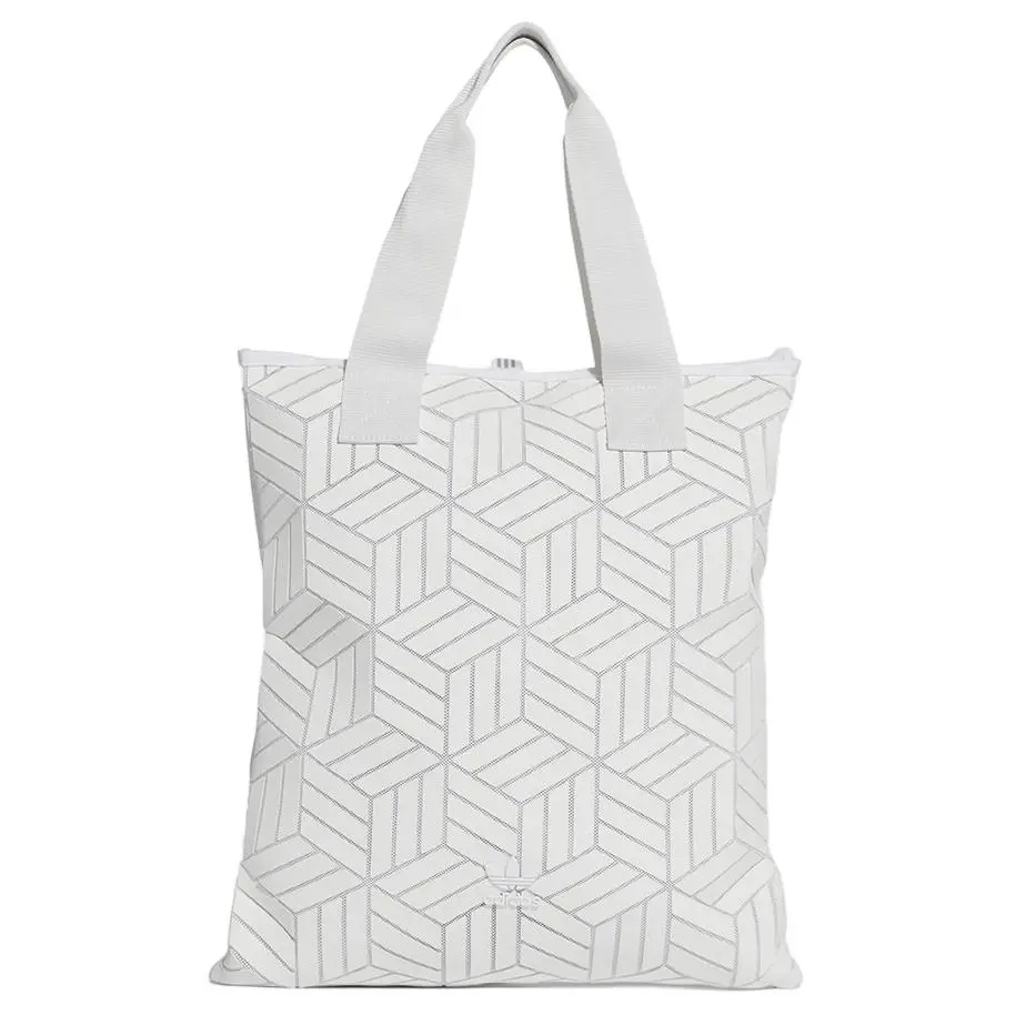 Adidas Originals Polyurethane Tote Bag, Shopping Bag, Shoulder Bag, Handbag Unisex Pure White