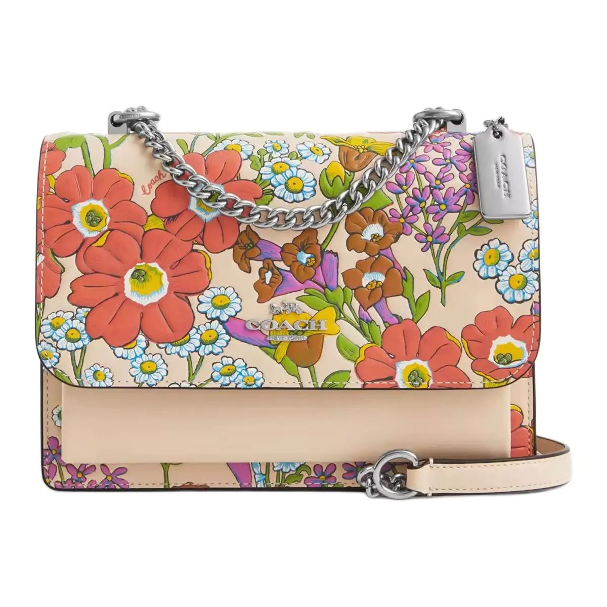 COACH Klare Cow Leather One Shoulder Crossbody Bags Small Women's Ivory White