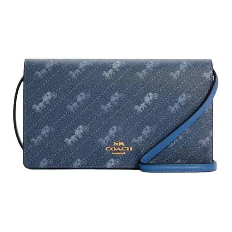 COACH Leather Crossbody Bags Small Women's Blue
