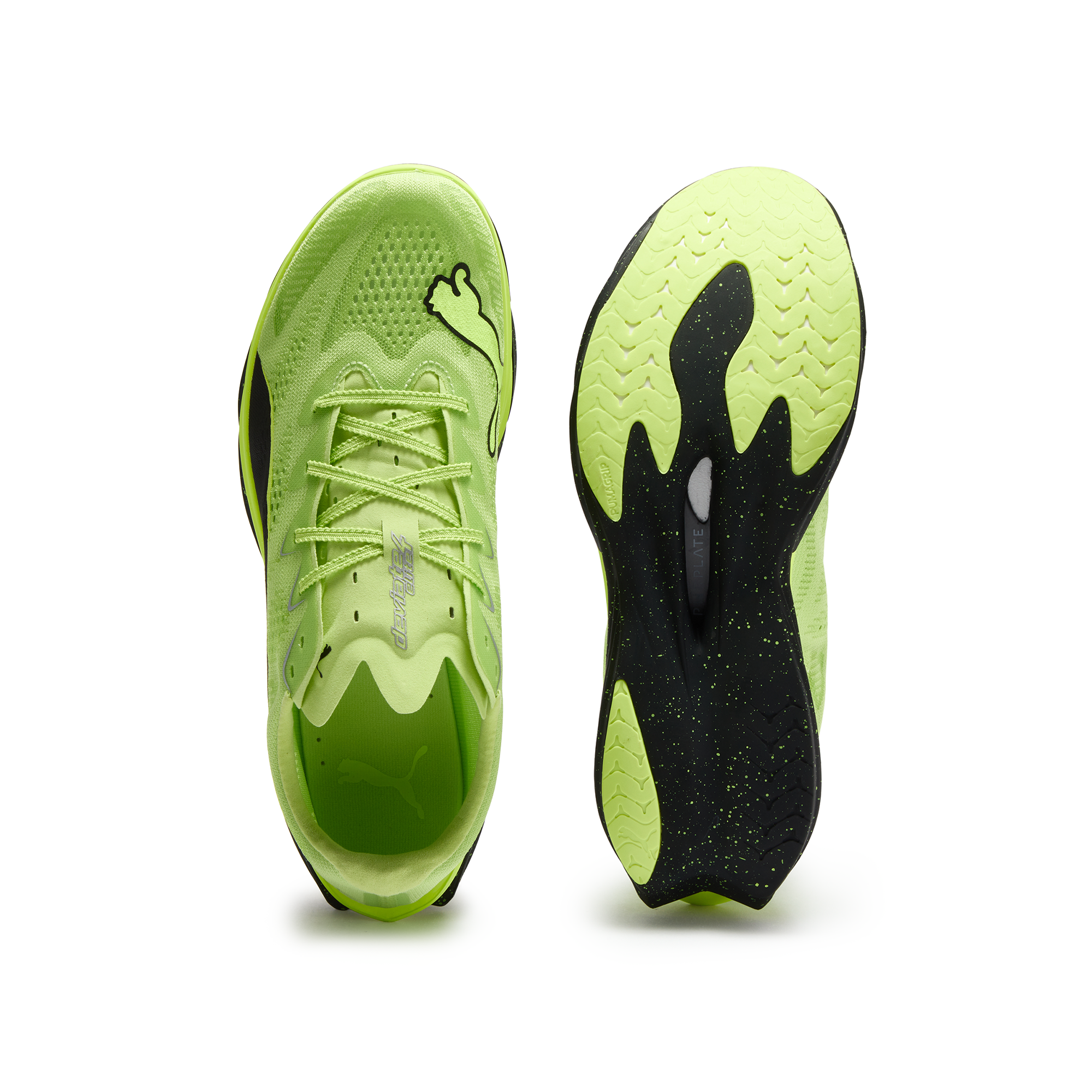Мужские кроссовки PUMA Deviate Nitro Elite 4 (салатовые) — 亮绿色-PUMA黑色 — фото 5