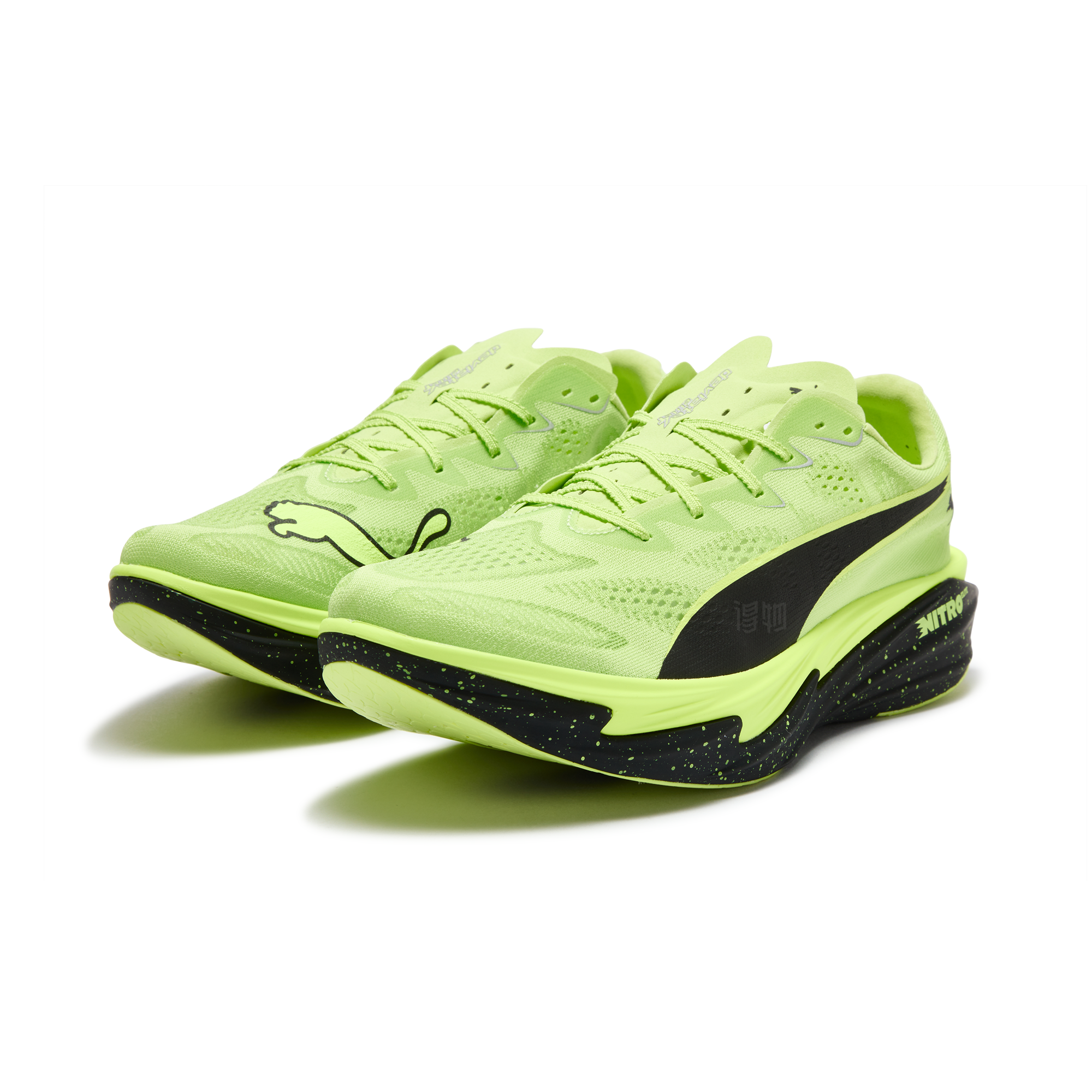 Мужские кроссовки PUMA Deviate Nitro Elite 4 (салатовые) — 亮绿色-PUMA黑色 — фото 3