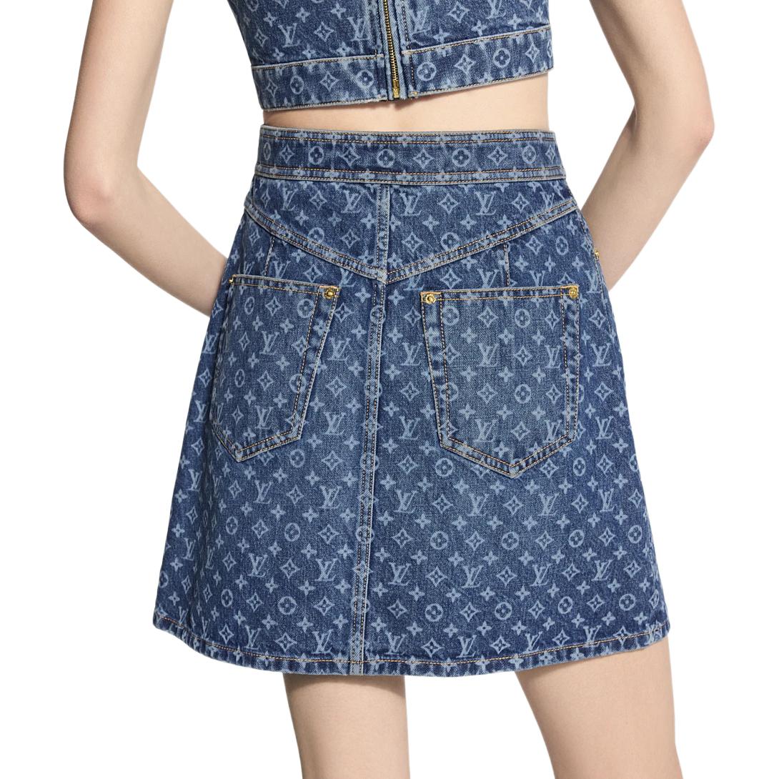 Женская юбка Louis Vuitton Monogram SS26 Resort (синяя) — фото 6