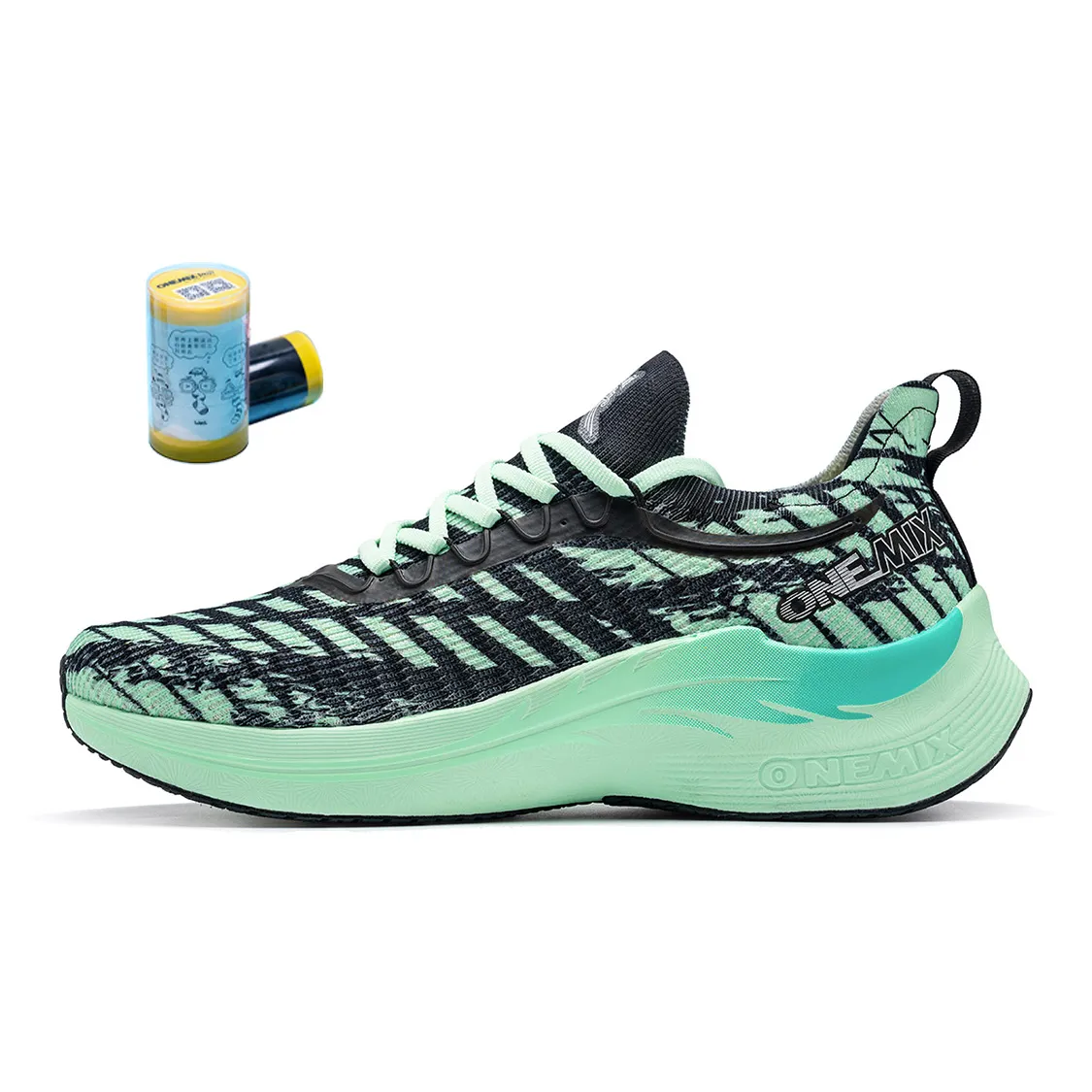 ONEMIX Fish Wings Low-Top Running Shoes Unisex Neon Green Black