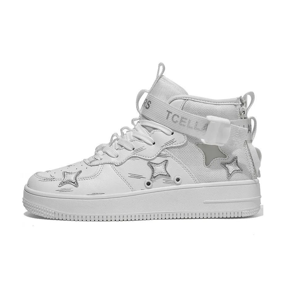 TCELLARS Coverage Cushioning Wear Resistant Lightweight Supportive Height Increasing Mid Top Skateboard polished shoes Unisex