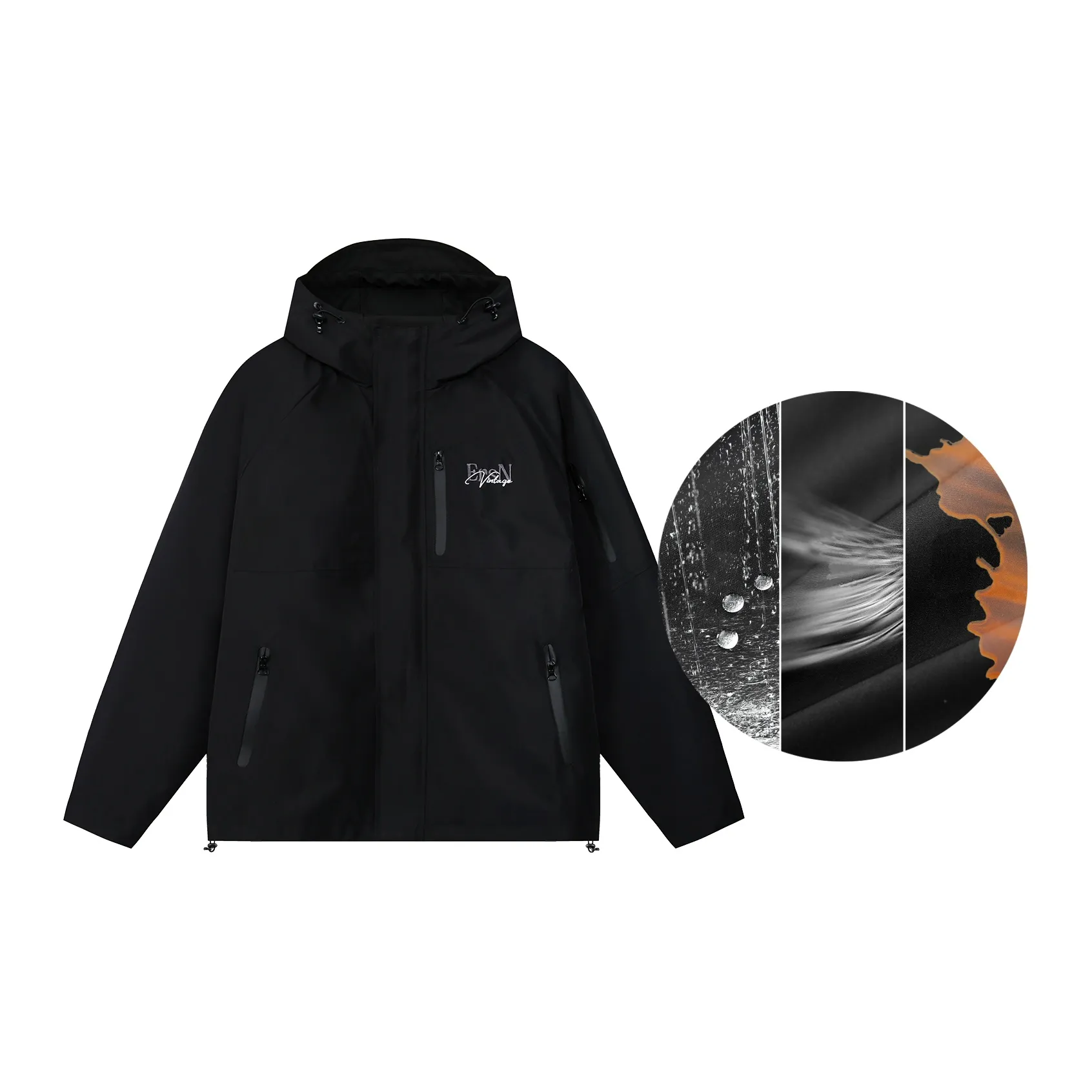 ER Water-Resistant Windproof UV Protection Warm Water-Repellent Windbreaker Jacket Unisex Blue