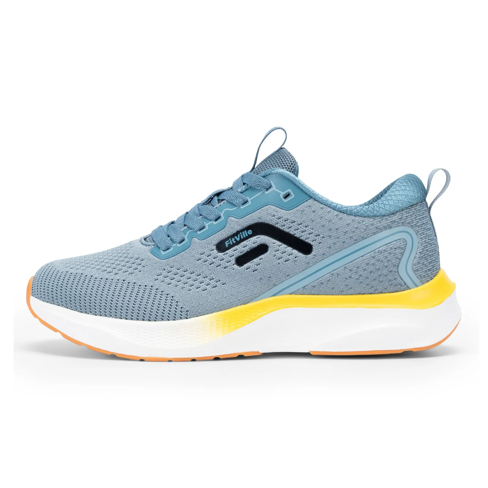 Fitville Running Shoes Men's Low Top Dusty Gray, Iceberg Blue