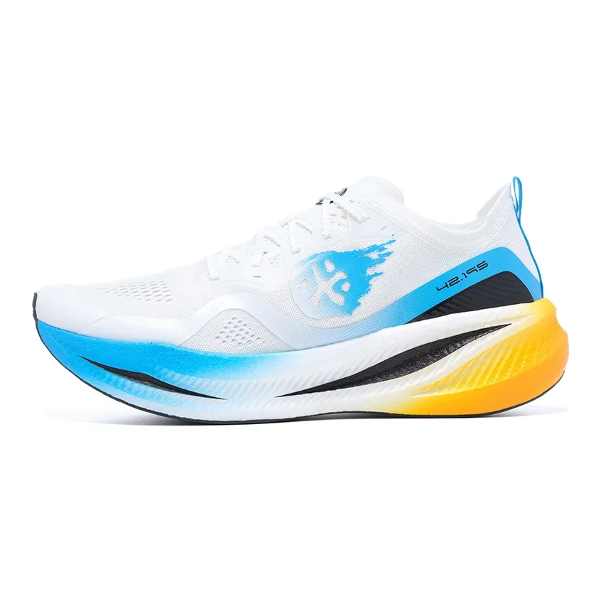 BMAI Carbon FLY Cushioning Support Breathable Low Top Running Shoes Men's White Yellow Blue