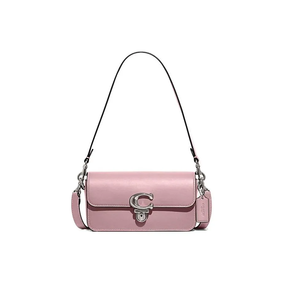 COACH Studio Cow Leather Baguette Bag Handbag, Shoulder Bag Women's Purple