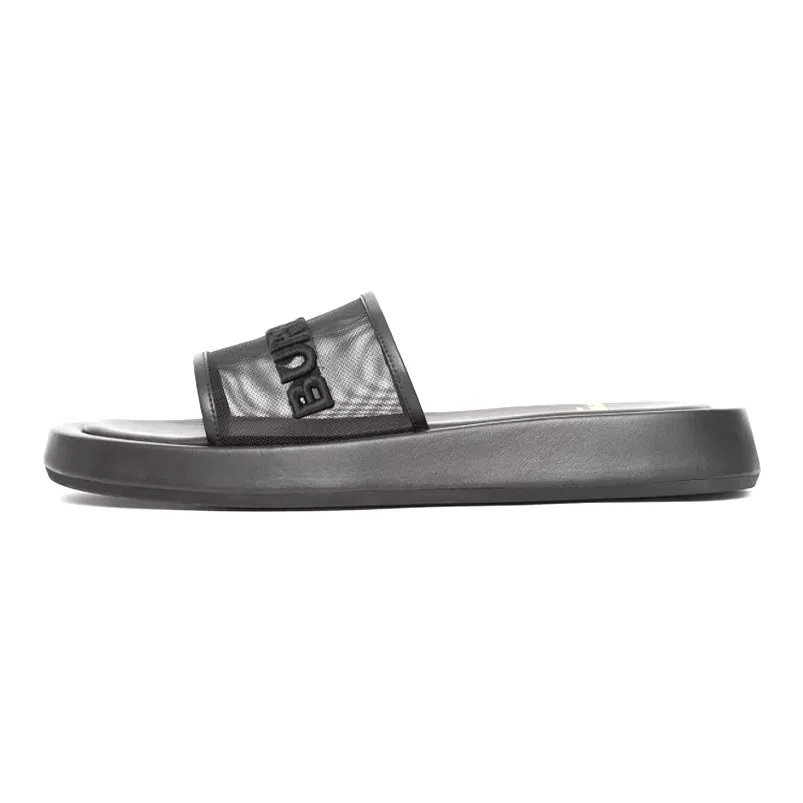 Burberry Embroidered Logo Slide Black Women's