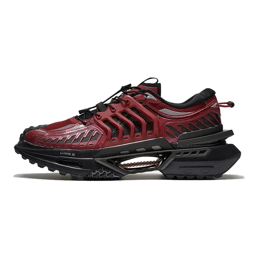 LiNing Cushioning, Slip Resistant, Abrasion Resistant, Rebound Low Top Casual Shoes Men's Bull Red