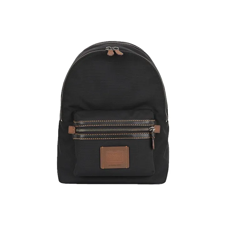 COACH Academy Canvas With Leather Backpack Large Size Men's Black