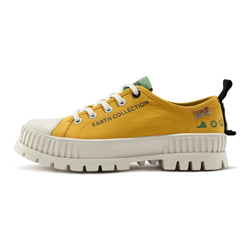 Palladium Pallshock Org Metro Breathable Low Top Canvas Shoes Unisex Mustard Yellow