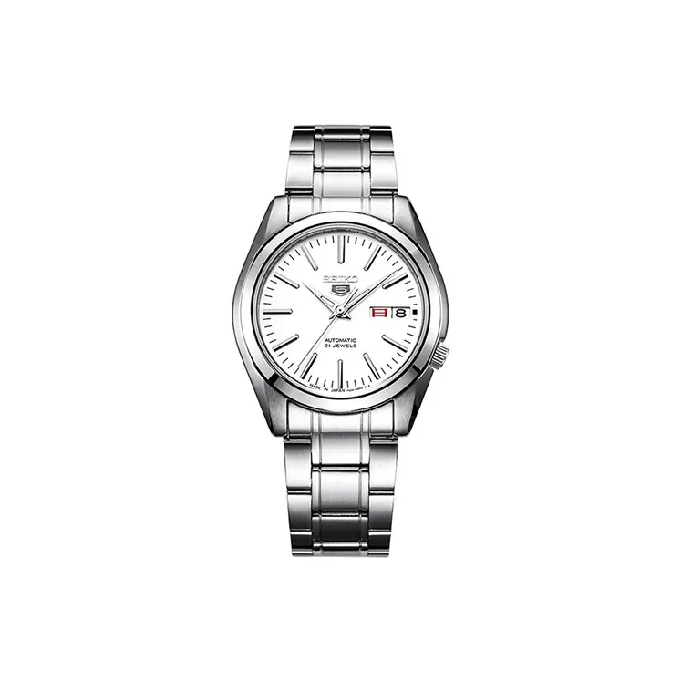 SEIKO Automatic Mechanical Movement Stainless Steel Watchband Watch Men's Watches White Dial