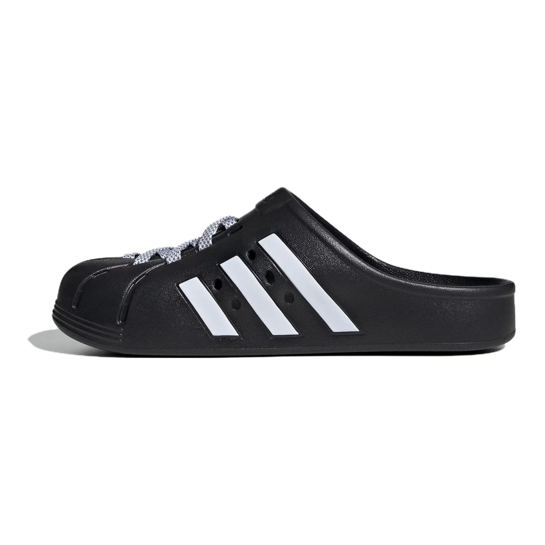 Adilette Clog Adidas 'Black White Laces'