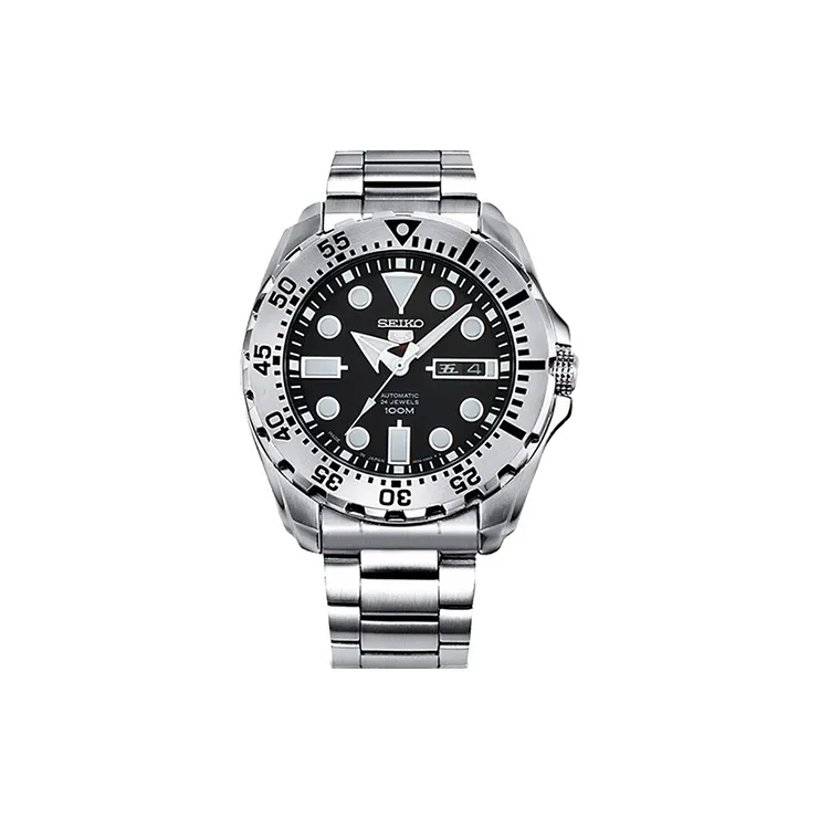 SEIKO Automatic Mechanical Movement Stainless Steel Strap Watch 44.3mm Men's Watches Black Dial SRP599J1