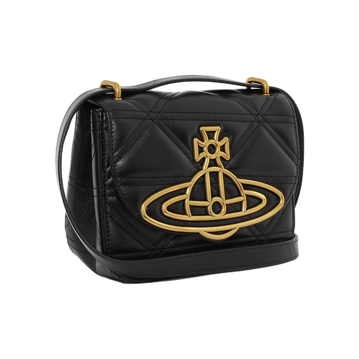 Vivienne Westwood Logo Plaque Quilted Shoulder Bag
