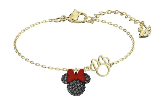 Swarovski Mickey & Minnie Gold Plated Bracelets Women's Black/Gold Plated