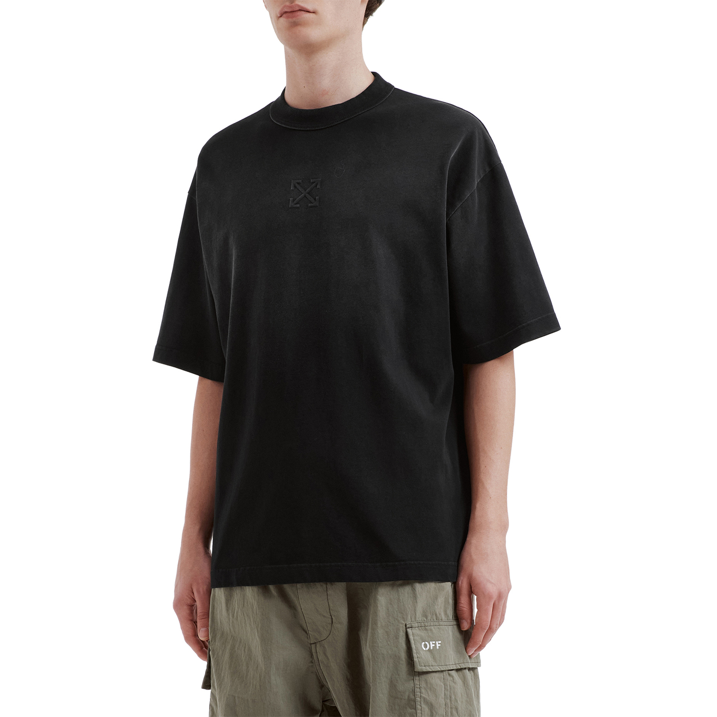 Футболка OFF-WHITE SS26 с вышивкой стрел (состаренная) — фото 3