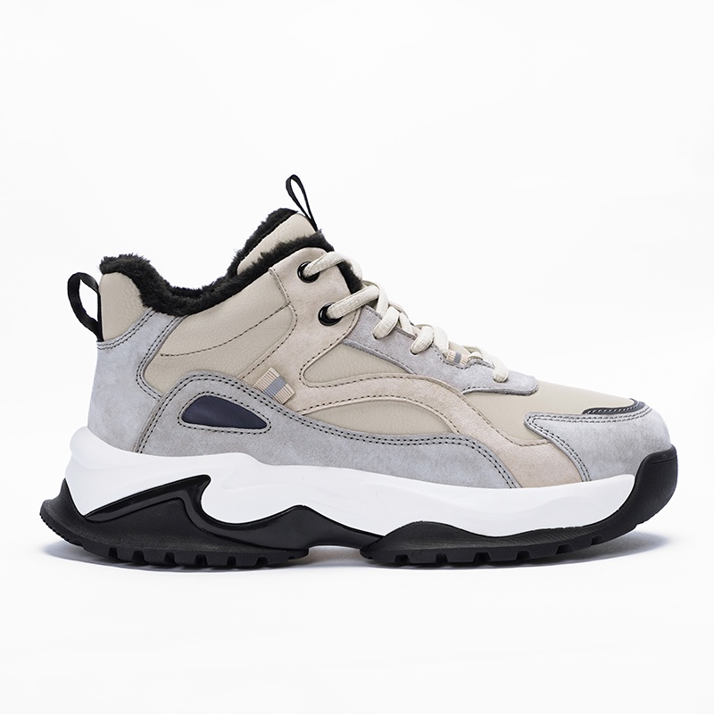 JEEP SPIRIT Abrasion Resistant Waterproof And Breathable Thermal Height Increasing Outdoor Shoes Men’s Climbing Gray