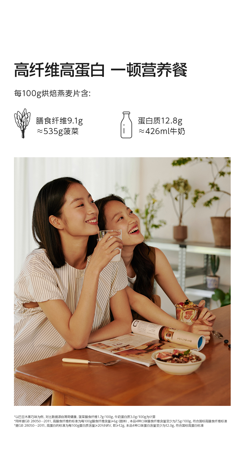 【Expédition directe depuis Hong Kong】 Journal de Gu Ri Flocons d'avoine pour la pâtisserie saveur jasmin pêche 210g/sac substitut de repas rassasiant
