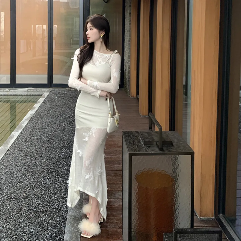 FLIM Long Sleeved Dress Women's Apricot