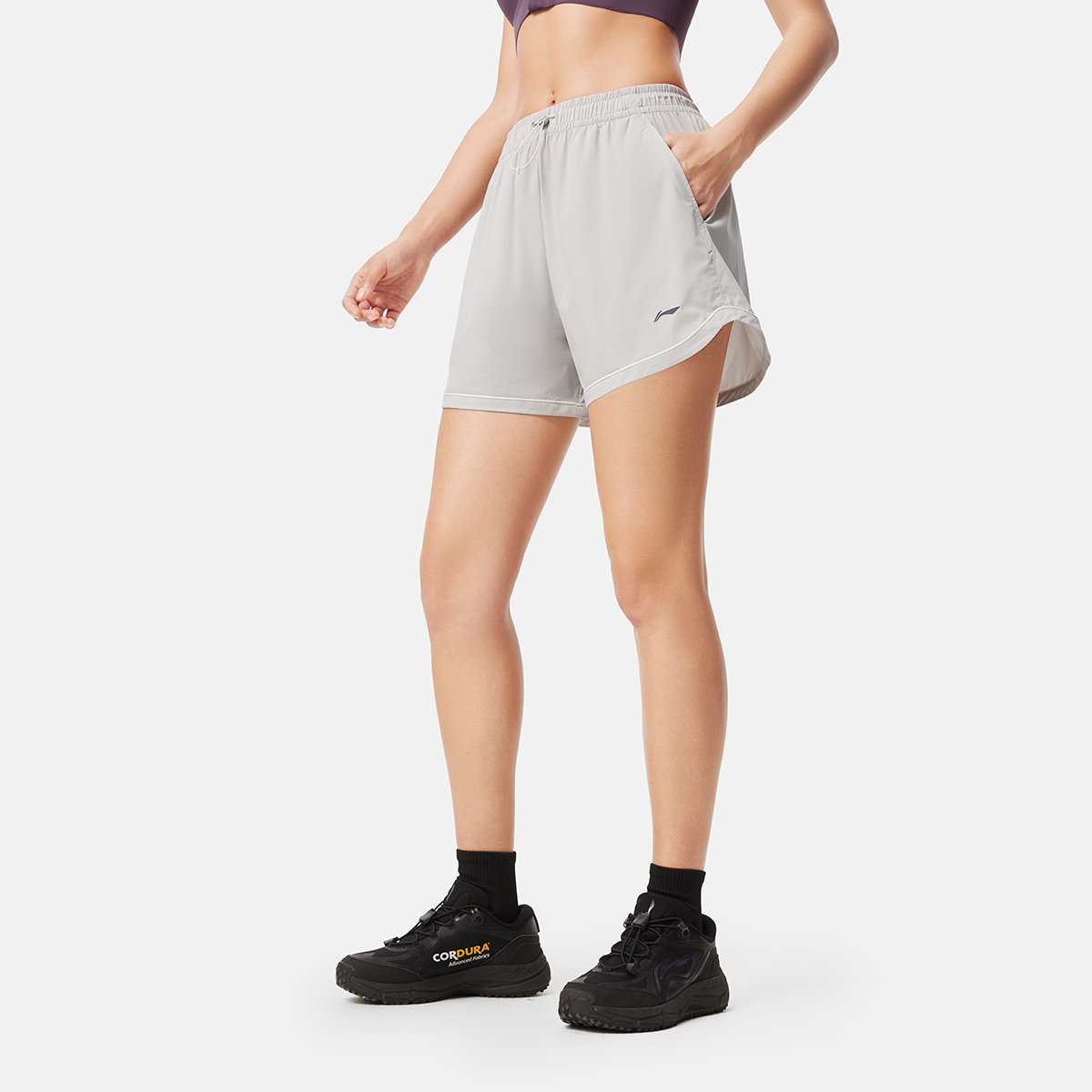 Li Ning Fitness Series Sports Shorts Women’s Calm Gray