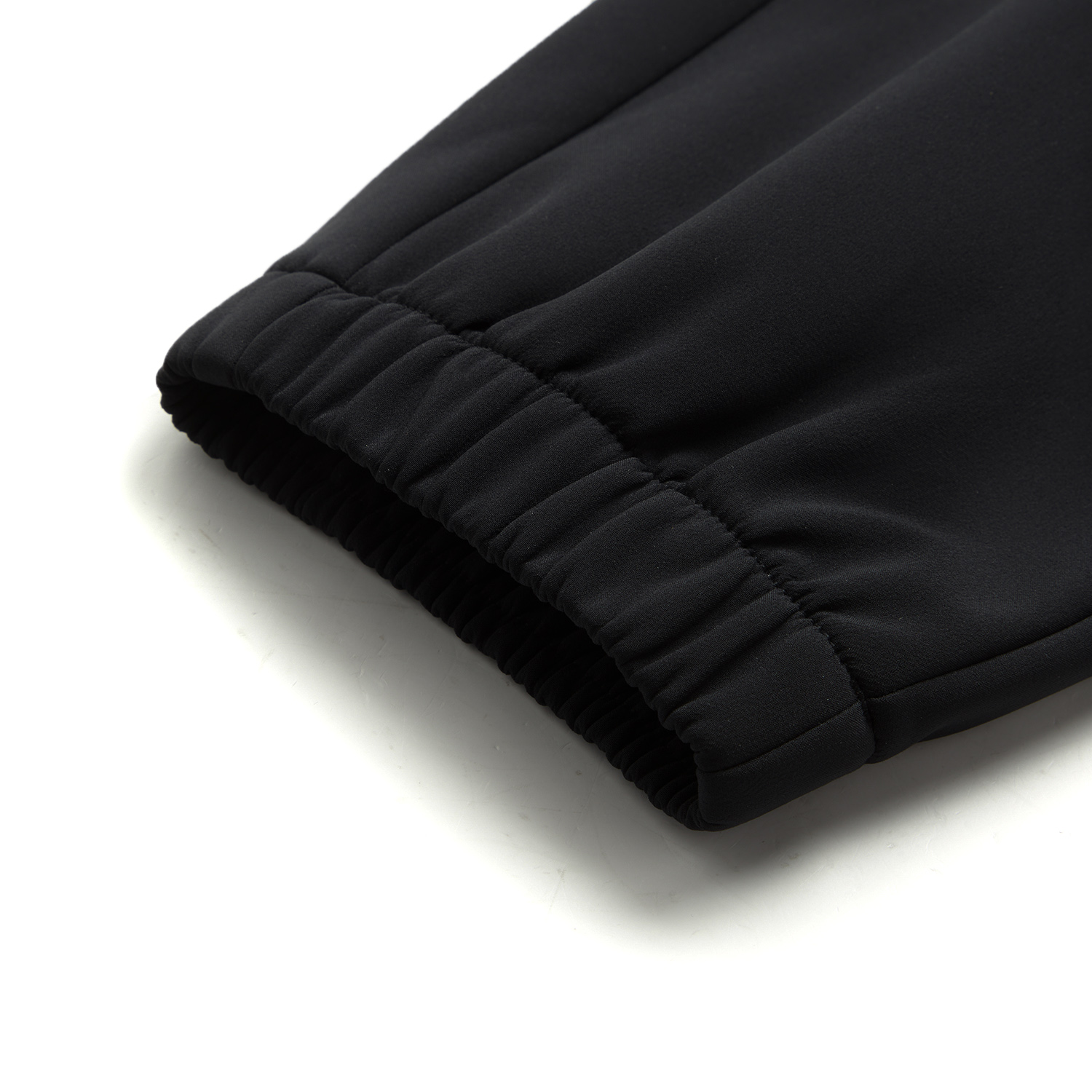 Li Ning Fitness Series Solid Color Mid Rise Breathable Fleece Lined Versatile Elastic Cuff Sports Pants Men’s Black