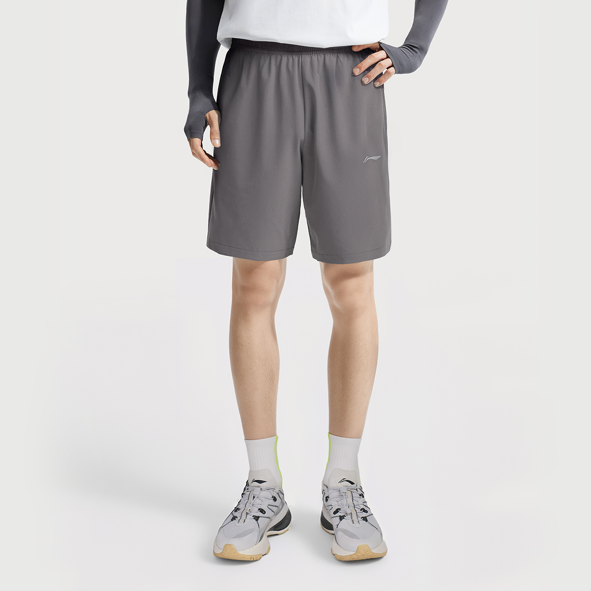 Li Ning Fitness Series Sports Shorts Men’s Road Gray Single Label