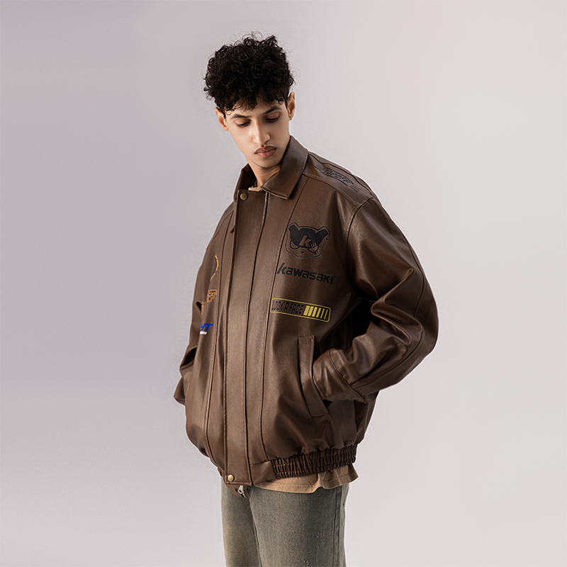 Kawasaki PU Leather Jacket CQZYQD/3339 — купить одежду известных