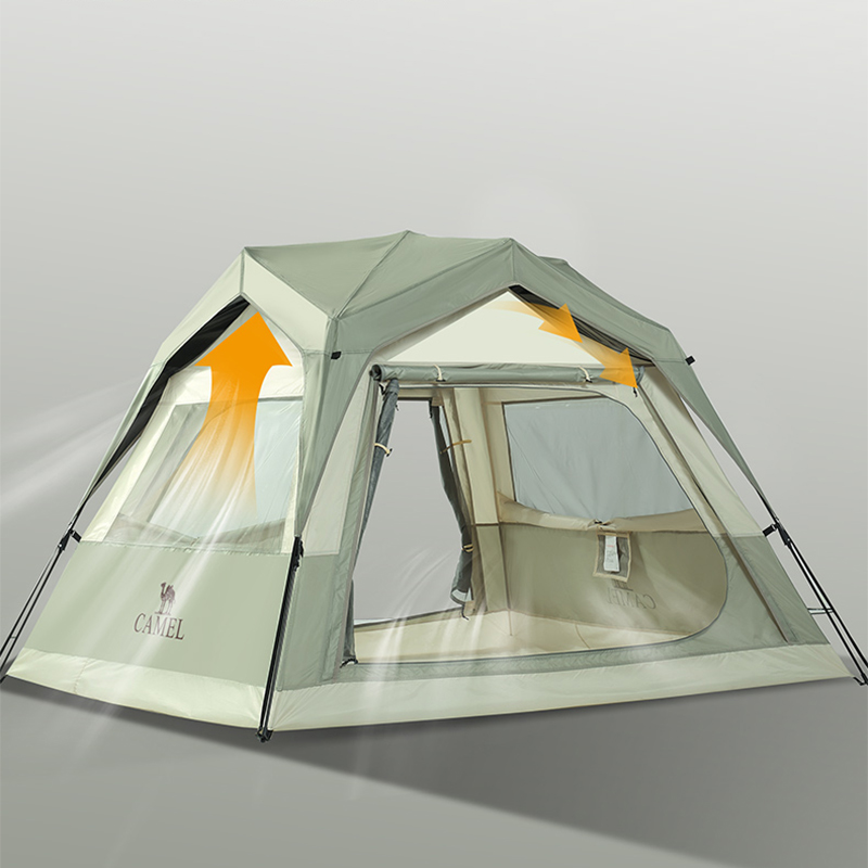 CAMEL Camping Tent Press Pop up One Bedroom And One Living Room Sun Protection Outdoor Automatic Tent