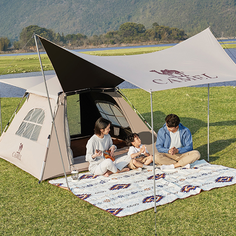 CAMEL Camping Tent Manual Setup One Bedroom And One Living Room Outdoor Automatic Tent