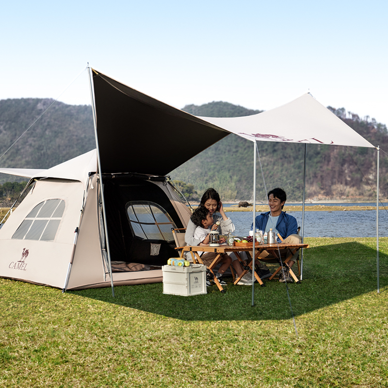CAMEL Camping Tent Manual Setup One Bedroom And One Living Room Outdoor Automatic Tent