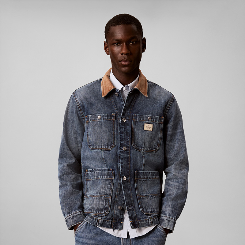 Мужская джинсовая куртка Calvin Klein Jeans (голубая) — фото 4