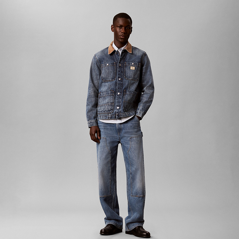 Мужская джинсовая куртка Calvin Klein Jeans (голубая) — фото 5