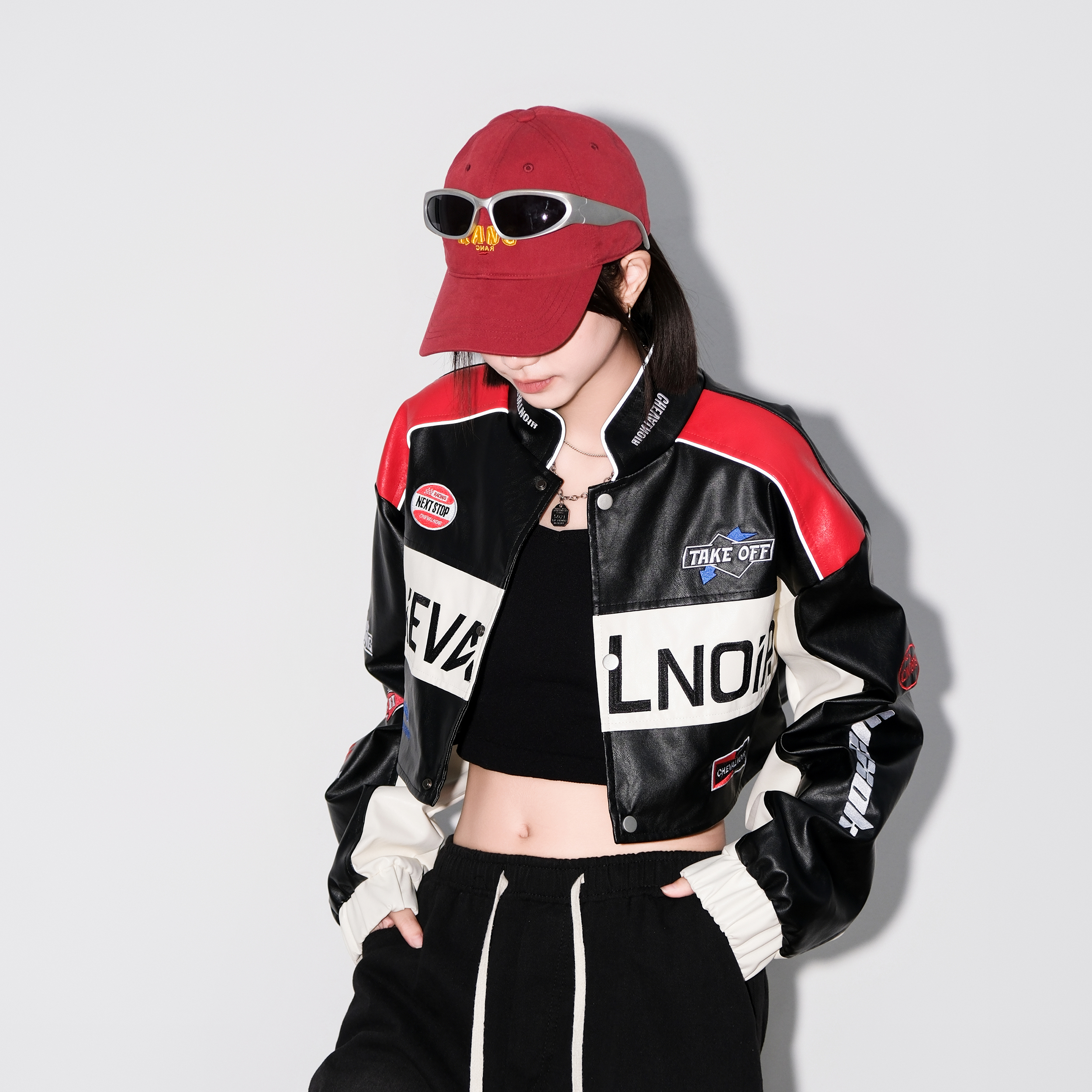 CHEVAL NOIR American pilot jacket, motorcycle trendy rider handsome racing jacket leather coat, unisex model