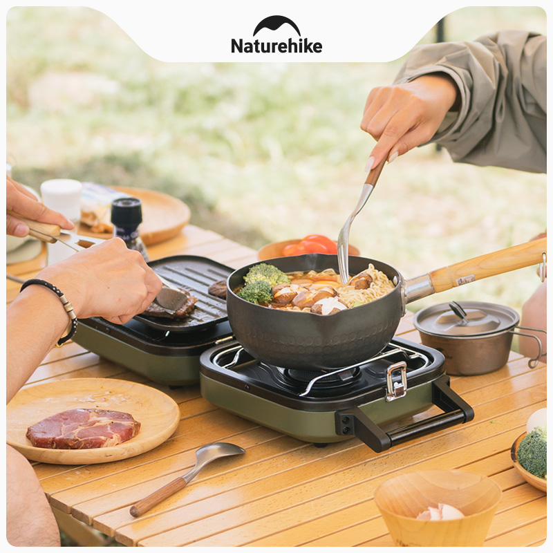 NATUREHIKE Phantom Dual Fuel Folding Gas Stove 3 5 Persons Stainless Steel, Iron, Cold Rolled Sheet