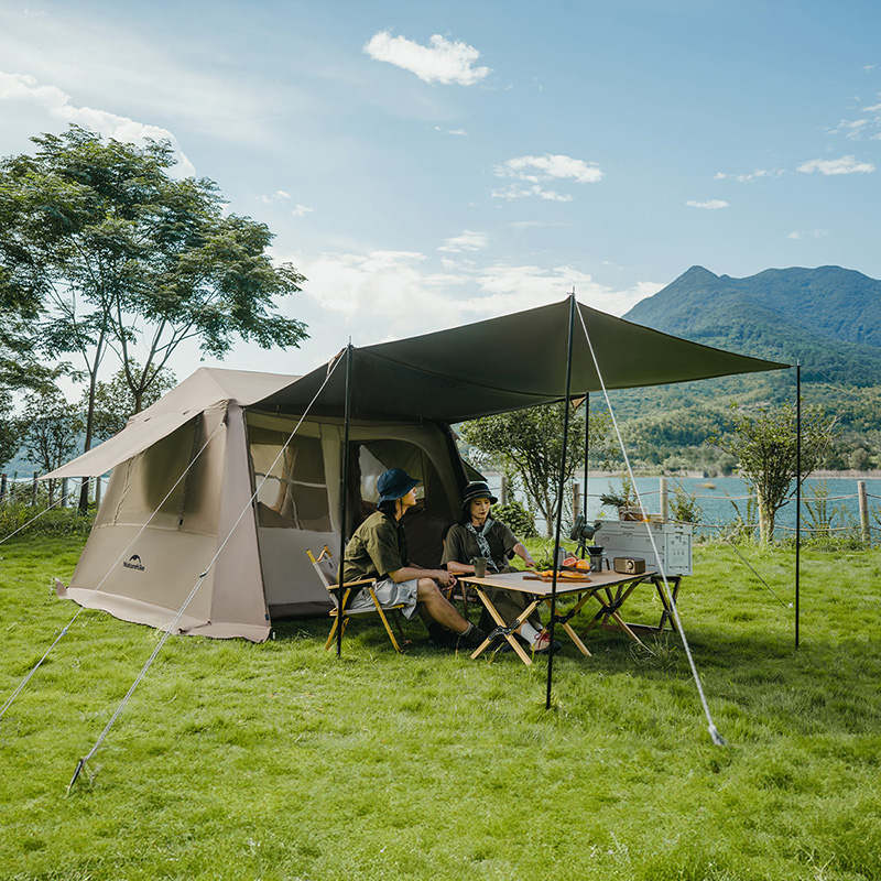 NATUREHIKE Nuo Ke Roof 6.0 2 Person Titanium Vinyl Quick Open Camping Tent No Setup Required, Instant Activation