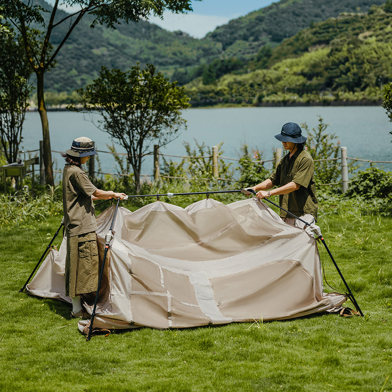 NATUREHIKE Nuo Ke Roof 6.0 2 Person Titanium Vinyl Quick Open Camping Tent No Setup Required, Instant Activation