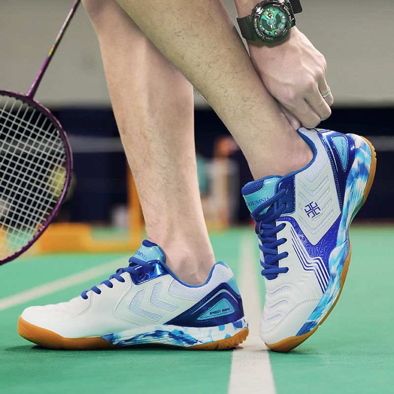 TOMAY Microfiber Leather Slip Resistant, Abrasion Resistant, Lightweight Low top Badminton Shoes Men’s