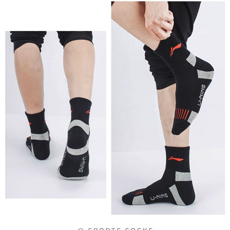Li Ning Crew Socks Unisex 3 Pack
