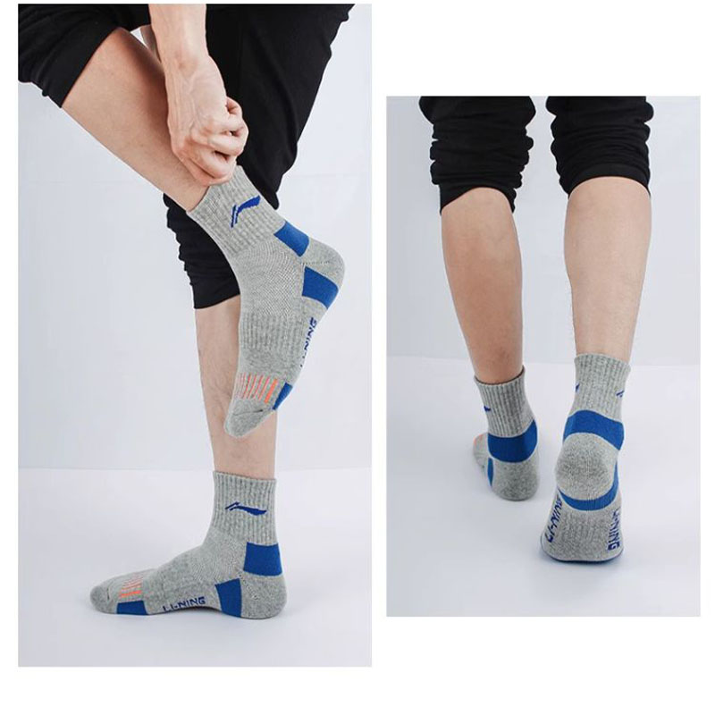 Li Ning Crew Socks Unisex 3 Pack White Blue/White Black/White