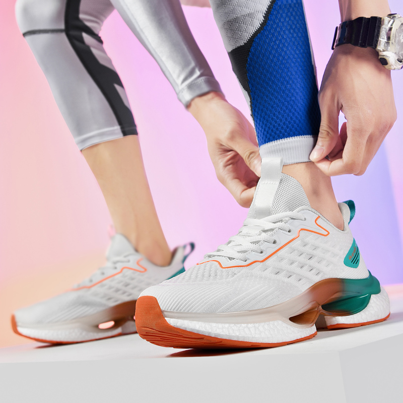 Devanro Mesh Cushioning Lightweight Reflective Cushioning Lightweight Reflective Low top Running Shoes Men’s