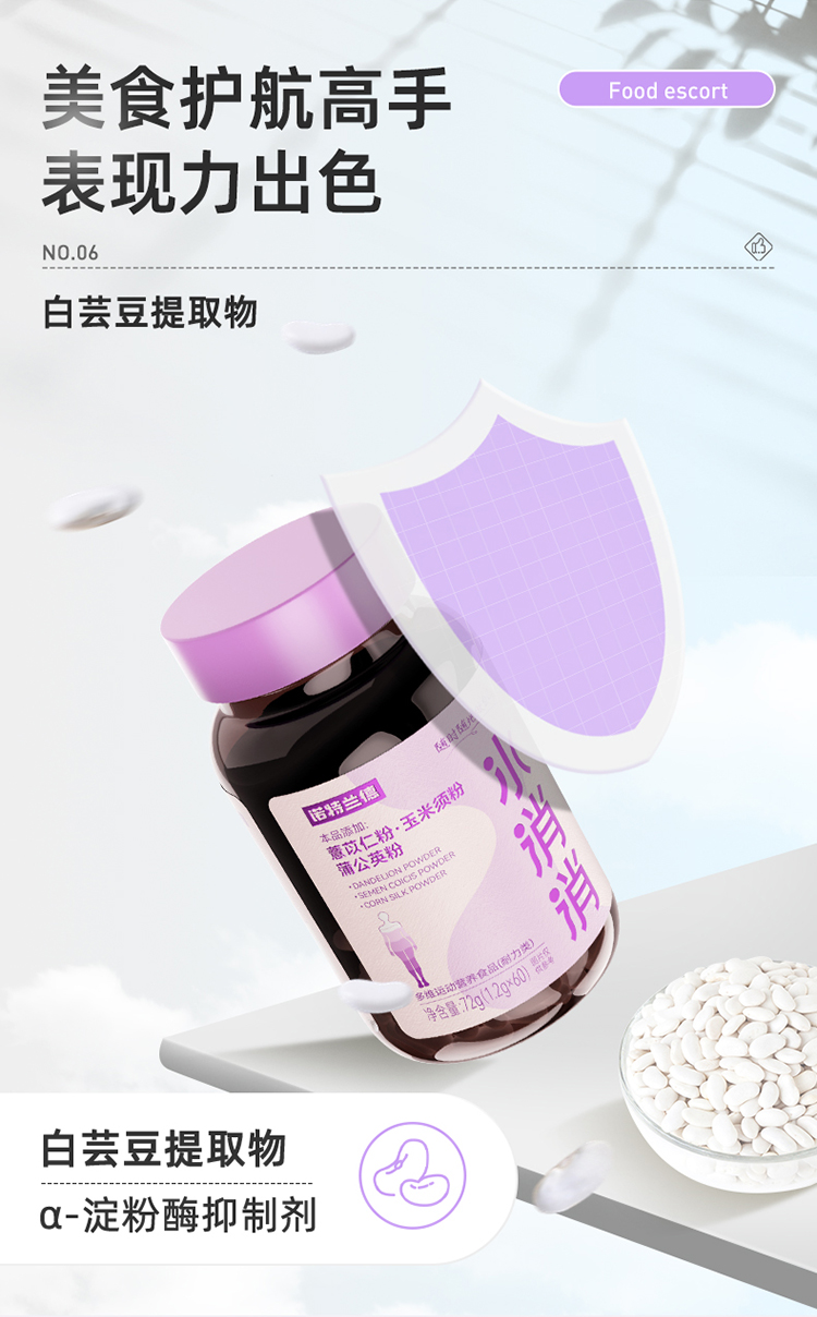 【Hong Kong Direct Mail】Nutrland Water Dissolving 60 capsules/bottle Carb Blocker Water Retention Swelling Reduction